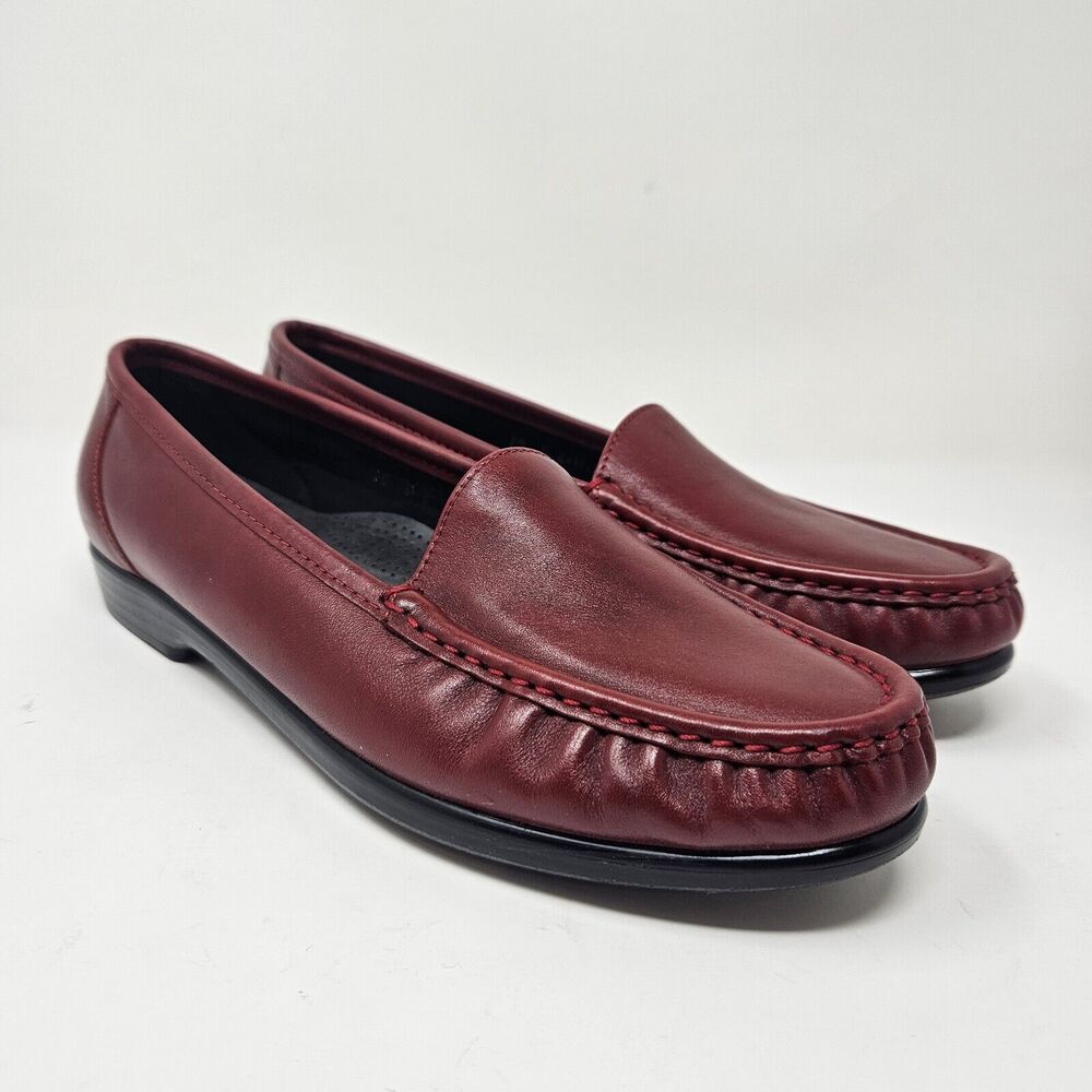 SAS Loafers Womens Size 10 M Flats Red Leather Tripad Comfort Shoes S4